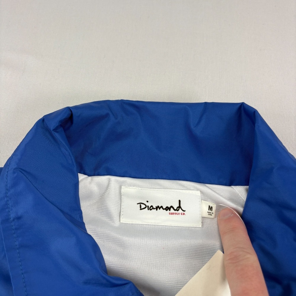 Diamond Supply Co Jacket Mens Medium Blue Bomber Snap Up Skater NEW‎ - Picture 4 of 9